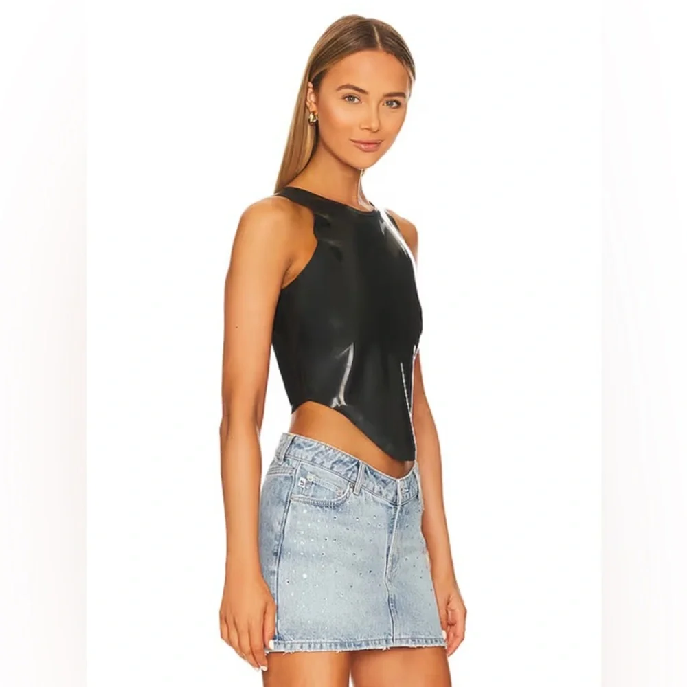Miaou Jinx Tank Top Cami Latex Black Fetish Sz Large NWT $295...Revolve - Picture 5 of 16
